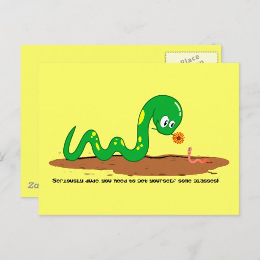 Die Schlange und der Wurm Postkarte (Vorne/Hinten)