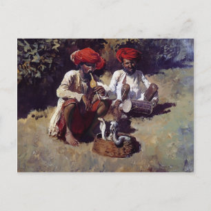 Die Schlangenbeschwörer, Bombay von Edwin Lord Wee Postkarte