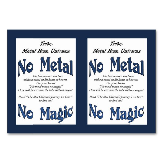 Die Schlichte Blue Unicorn Trading Card Tischnummer (Rückseite)