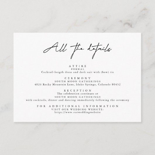 Die schlichten, modernen Schwarz-Weiß-Elemente sin Begleitkarte (Vorderseite)