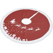 Die Schlittenhütte des Weihnachtsmanns fliegt über Polyester Weihnachtsbaumdecke (Schrägansicht)