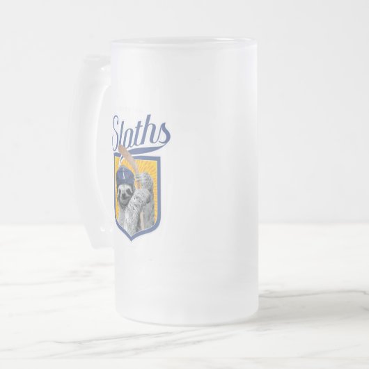 Die Schlummerschwellen (Hockeyteam) Mattglas Bierglas (Vorderseite Links)