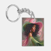 Die Schlüsselkette in Rosa und Grün-Afrika Schlüsselanhänger (Vorderseite links)