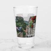 Die schmale Steinstraße in Dubrovnik Glas (Rückseite)