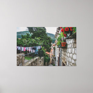 Die schmale Steinstraße in Dubrovnik Leinwanddruck