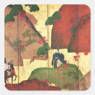 Die schmale Straße des Efeus Quadratischer Aufkleber