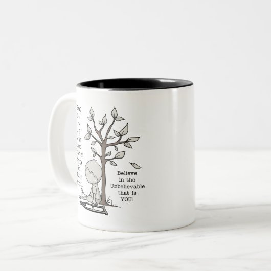 Die Schmerzen können heilen Zweifarbige Tasse (Vorderseite Links)