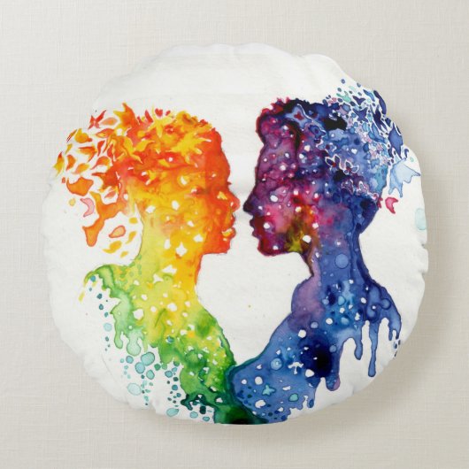 Die Schmetterlinge der Liebe Rundes Kissen (Vorderseite)
