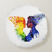 Die Schmetterlinge der Liebe Rundes Kissen (Rückseite)