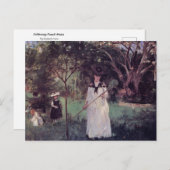 Die Schmetterlingsjagd durch Berthe Morisot Postca Postkarte (Vorne/Hinten)