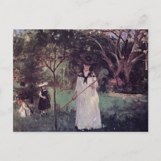 Die Schmetterlingsjagd durch Berthe Morisot Postca Postkarte (Vorderseite)
