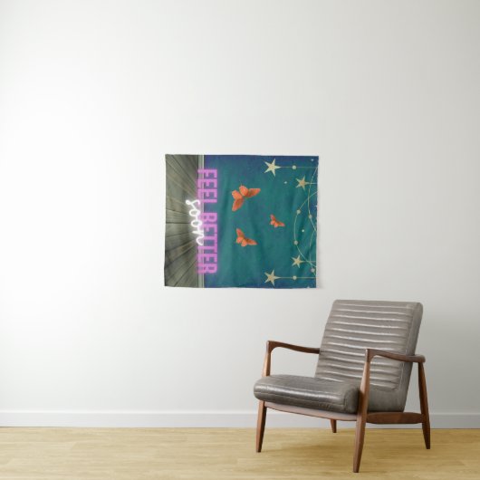 Die Schmetterlingsszene wird bald gut Wandteppich (Beispiel (Horizontal))