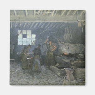 Die Schmiede an Mergelig-Le-ROI, Yvelines, 1875 Magnet