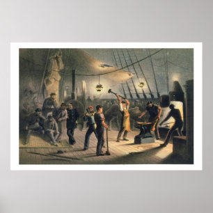 Die Schmiede auf Plattform vom großen Ost, Nacht Poster