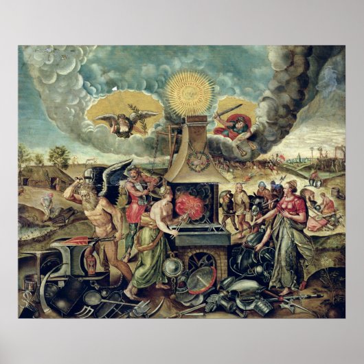 Die Schmieden vulkanischer Waffen mit der Zeit Poster (Vorne)