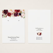 Die Schmuck-Display-Card Earring, Burgundy Florals (Vorne & Hinten)