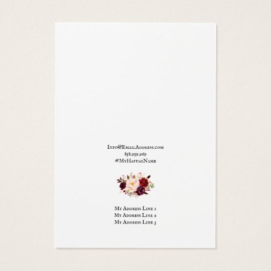 Die Schmuck-Display-Card Earring, Burgundy Florals (Rückseite)