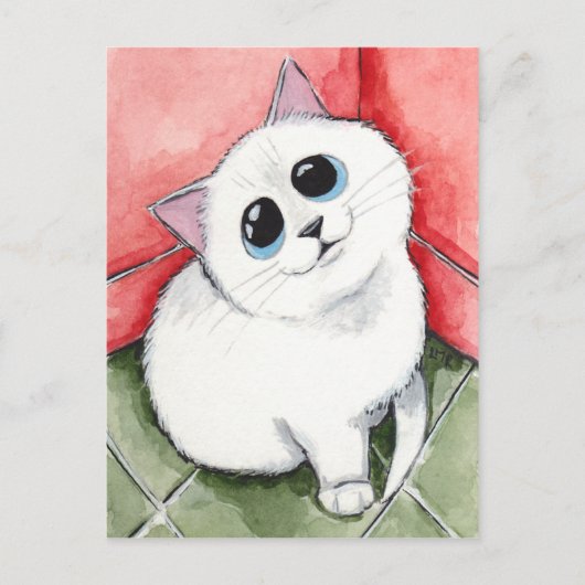 Die schmucke Ecke: Zeit ist vorbei - Katzenkunst Postkarte (Vorderseite)