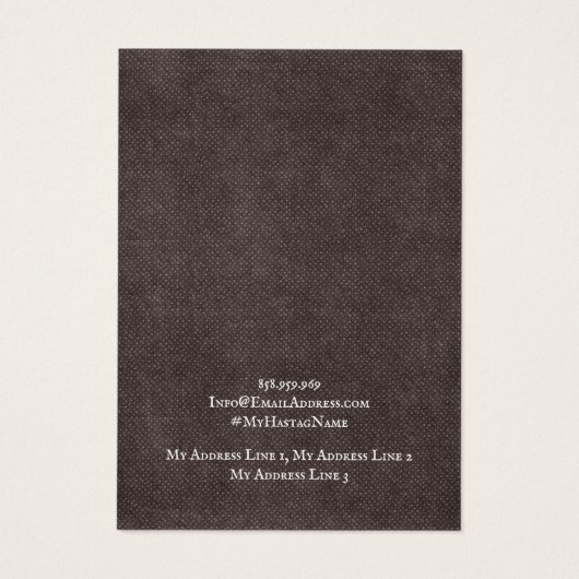 Die Schmuckkarte, die rustikale dunkle Kraft erwis (Rückseite)