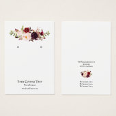 Die Schmuckkarte Earring, Burgundy Bloral (Vorne & Hinten)