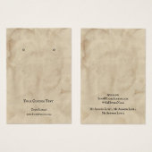 Die Schmuckkarte "Earring Juwelier", alte braune T (Vorne & Hinten)