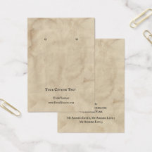 Die Schmuckkarte "Earring Juwelier", alte braune T