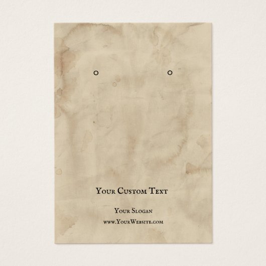 Die Schmuckkarte "Earring Juwelier", alte braune T (Vorderseite)