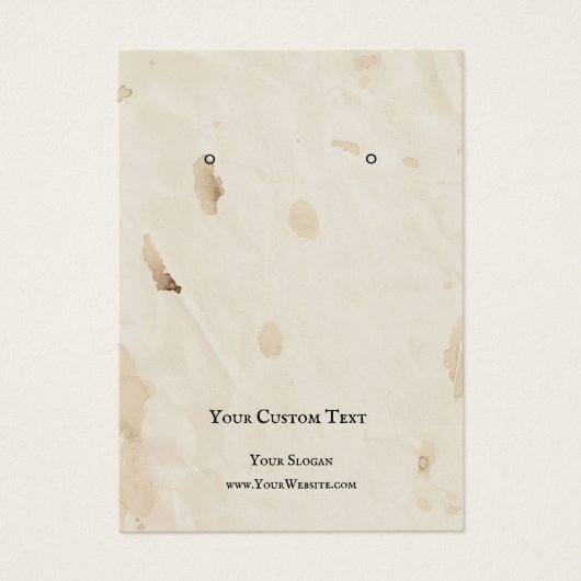 Die Schmuckkarte "Earring Juwelier", altersbedingt (Vorderseite)