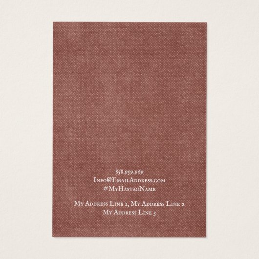 Die Schmuckkarte "Earring Juwelier", rustikale rot (Rückseite)