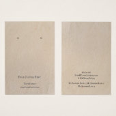 Die Schmuckkarte Earring, Vintage braune Kraft (Vorne & Hinten)