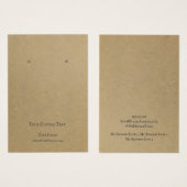 Die Schmuckkarte Earring, Vintage braune Kraft (Vorne & Hinten)