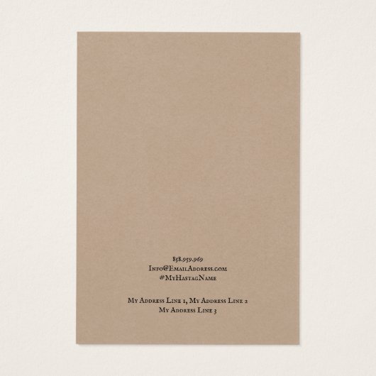 Die Schmuckkarte, rustikale Kraft erden (Rückseite)