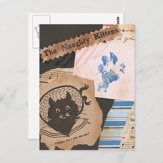 Die schmutzige KätzchenCollage Postkarte (Vorne/Hinten)