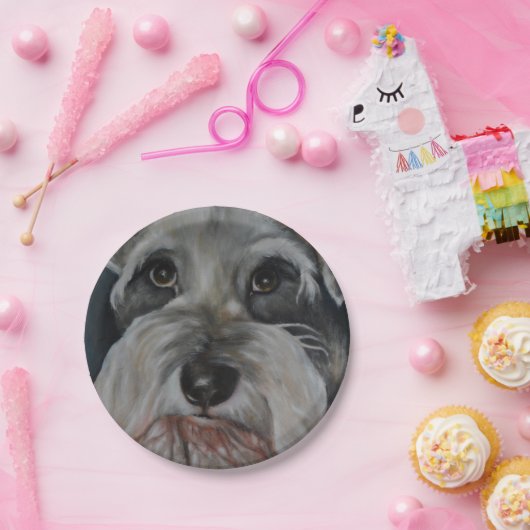 Die Schnauzer-Paper-Teller Pappteller (Party)