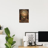 Die Schnecke | Sonnige Herbstwaldkunst Poster (Heimbüro)