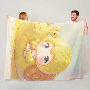 Die Schnecke und der Zauber der Blütenkronen.1 Fleecedecke