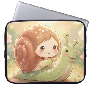 Die Schnecke und der Zauber der Blütenkronen Laptopschutzhülle