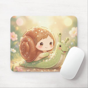Die Schnecke und der Zauber der Blütenkronen Mousepad