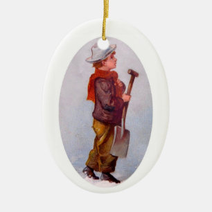 Die Schnee-Löffelente Keramikornament