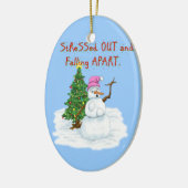 Die Schneefrau betonte und fiel auseinander Keramikornament (Links)