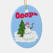 Die Schneefrau betonte und fiel auseinander Keramikornament (Hinten)