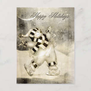 Die Schneemann-Postkarte von gestern Feiertagspostkarte