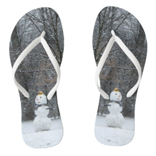 Die Schneemann-Winterszene des Nachbarn Badesandalen