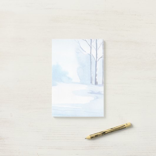 Die Schneeszene der Aquarellwinterbären Post-it Klebezettel (Auf Schreibtisch)