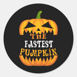 Die schnellste Pumpkin Matching Family Group Hallo Runder Aufkleber