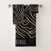 Die Schnitte Stilholz Monochrom Modernes Muster Badhandtuch Set (Insitu)