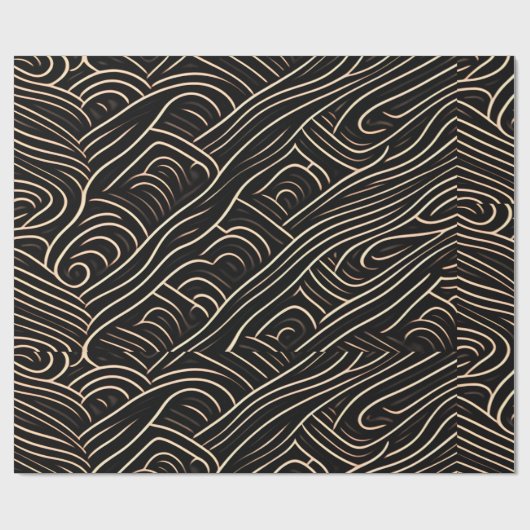 Die Schnitte Stilholz Monochrom Modernes Muster Geschenkpapier (Flach)