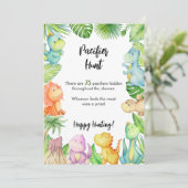 Die Schnuller Hunt Dinosaur Babyduschkarte Einladung (Stehend Vorderseite)