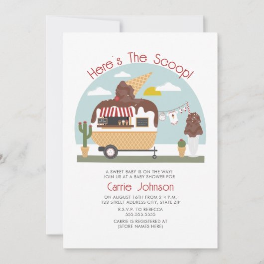 Die Schokolade-Eiscreme-Neutral-Babydusche Einladung (Vorderseite)