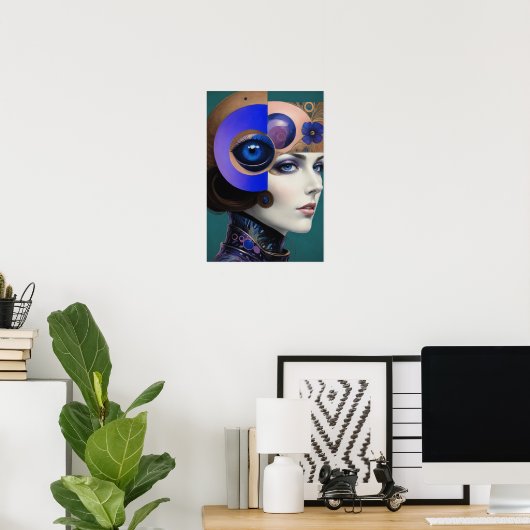 Die schöne Abstrakte Frau Poster (Heimbüro)